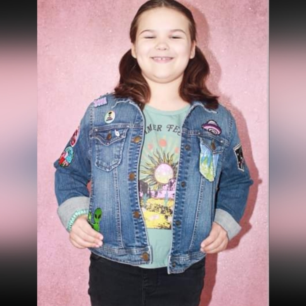 💀 Big kid alien themed custom Rage Jacket! "Out of This World"! Sold - Picture 7 of 9